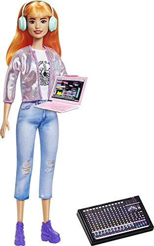 Music Producer Doll with Orange Hair, Tee, Jacket & Jeans T219762