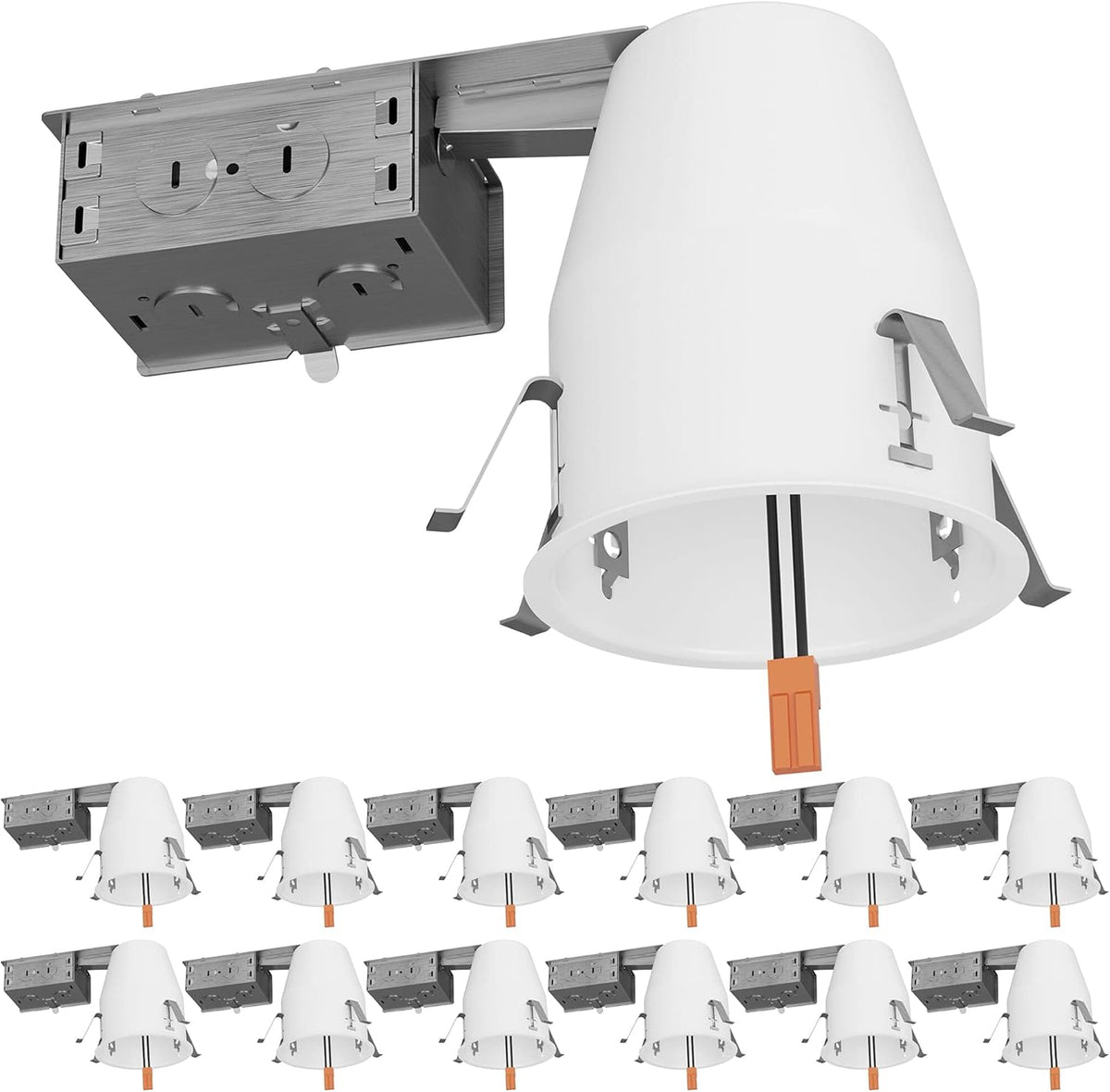 12 Pack 4 Inch Remodel Recessed Lighting Housing, Air Tight Steel Can, IC Rated E432702