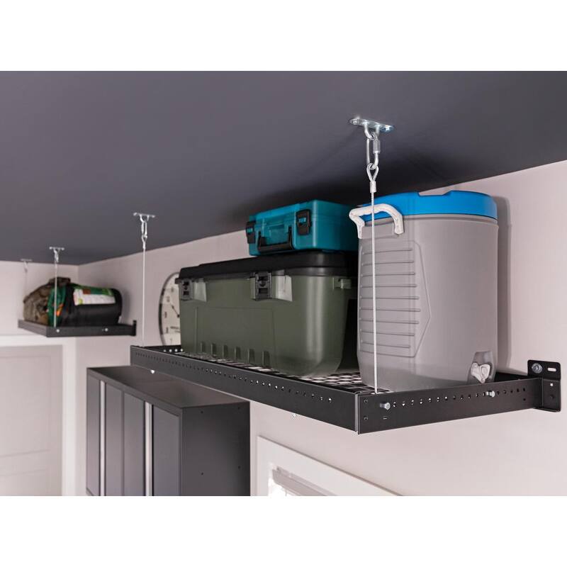 2 ft. x 8 ft. Black Garage Wall Shelving 2-Pack P34859