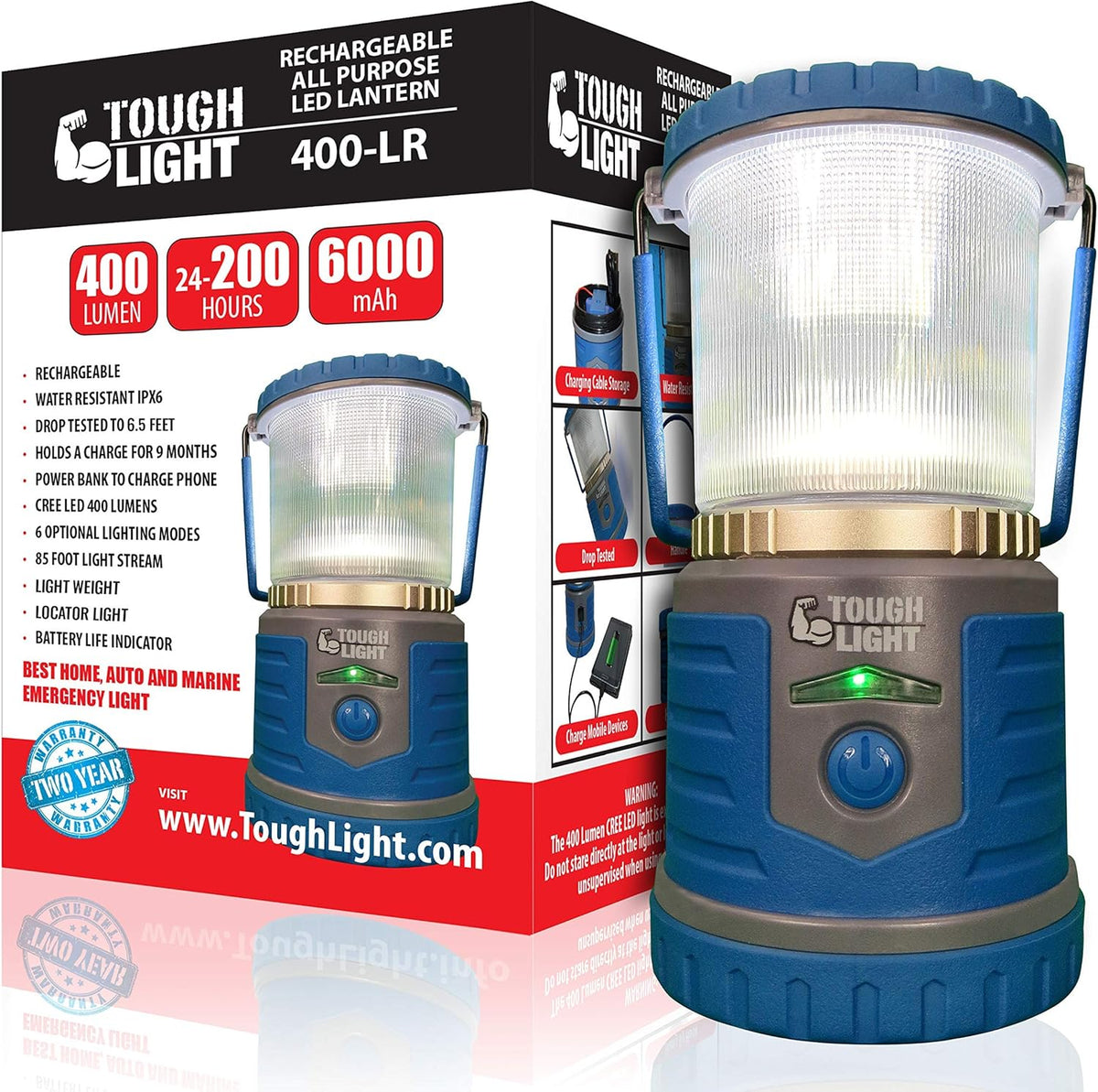 LED Rechargeable Lantern with Cell Phone Charger U23961