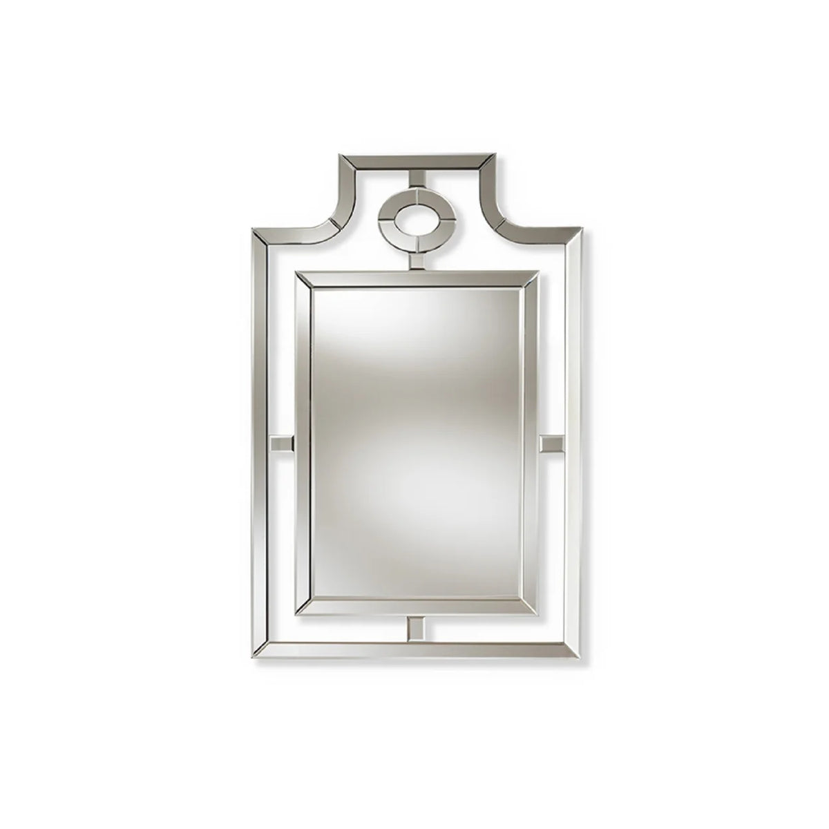 Silver Finished Pagoda Wall Accent Mirror J243022