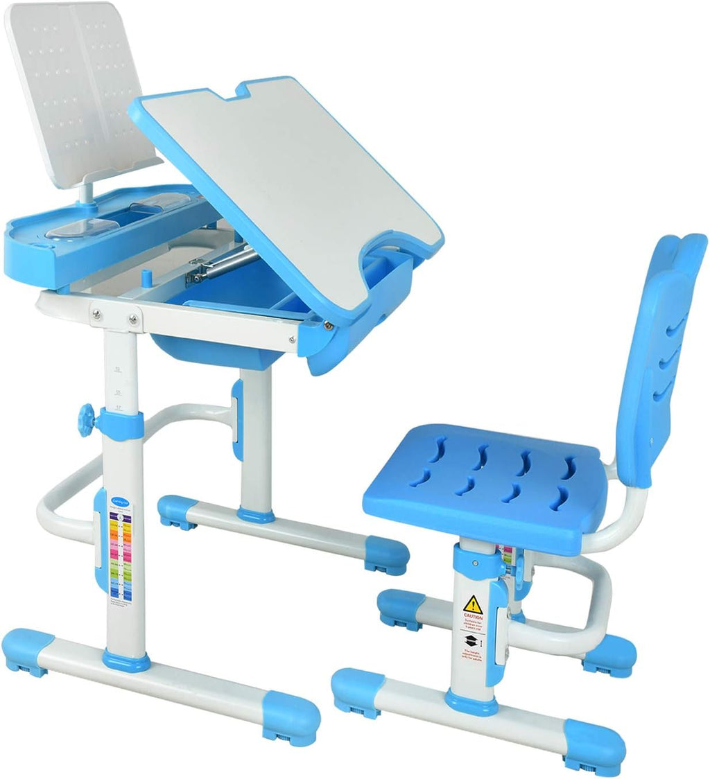 Height Adjustable Kids Desk and Chair Set Grey J61741