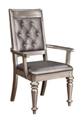 Metallic Platinum Arm Chair Set of 2 O47009