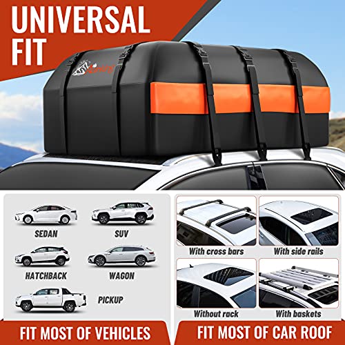 21 Cubic Feet Waterproof 840D Car Roof Bag with Anti-Slip Mat E588332