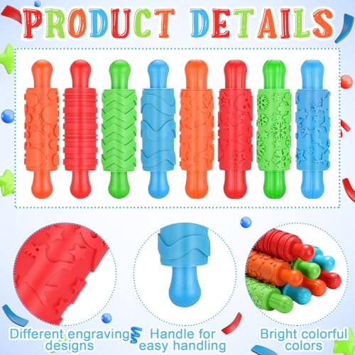 8 Pcs Play Dough Rollers with Plastic Handles U40542