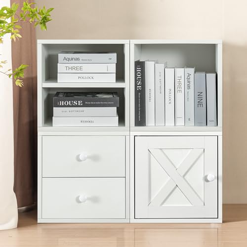 Pure White-Washed Wood Storage Cubes C683
