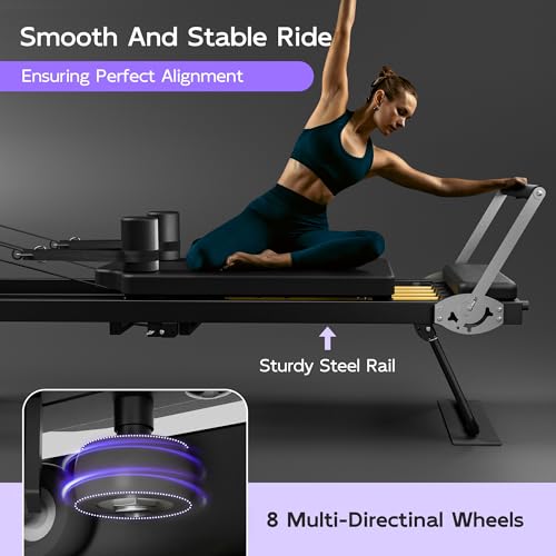 Black Foldable Pilates Reformer L6589