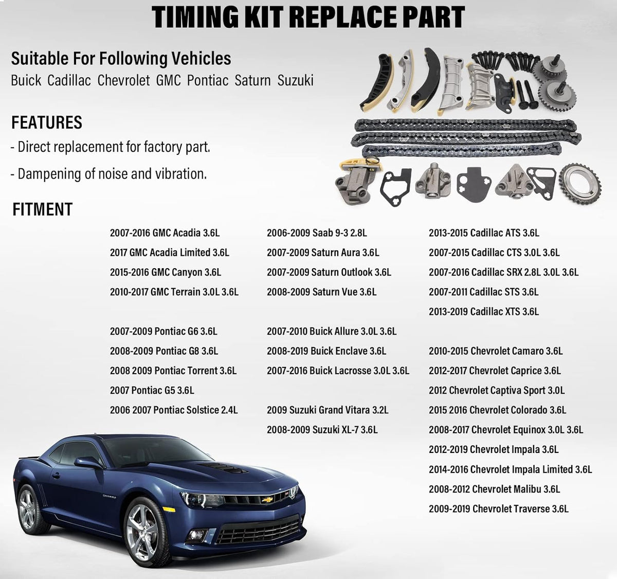 Engine Timing Chain Kit 2.8L 3.0L 3.6L DOHC 24V O71402