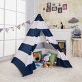 Natural Cotton Canvas Teepee Tent - 1pc - BlueWideStripe U58676