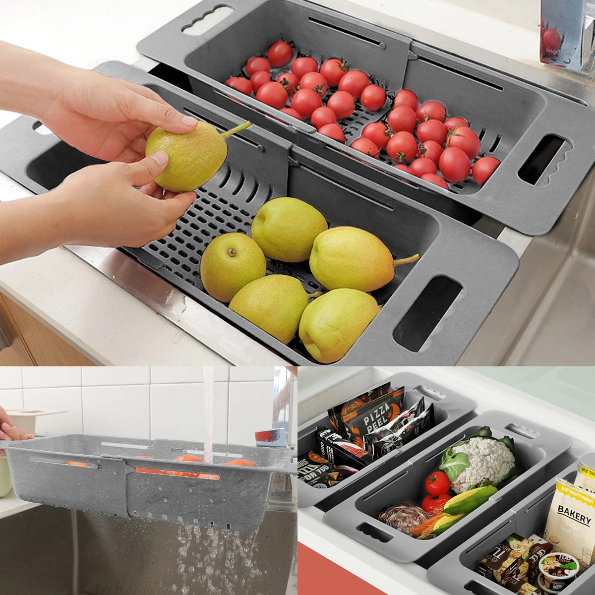 Adjustable Freezer Baskets with Handle A54364