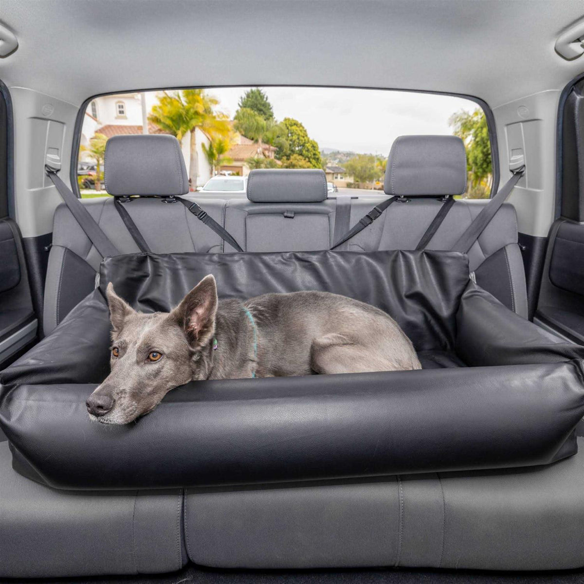 Faux Leather Memory Foam Dog Car Bed F936219