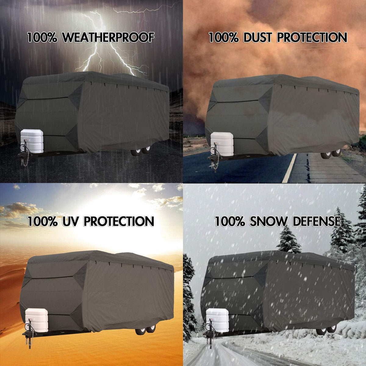 Gray RV Motorhome Travel Trailer Cover Fits Length 20'-22' J79460