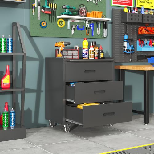 Metal Garage Storage Cabinet with Wheels Y1673