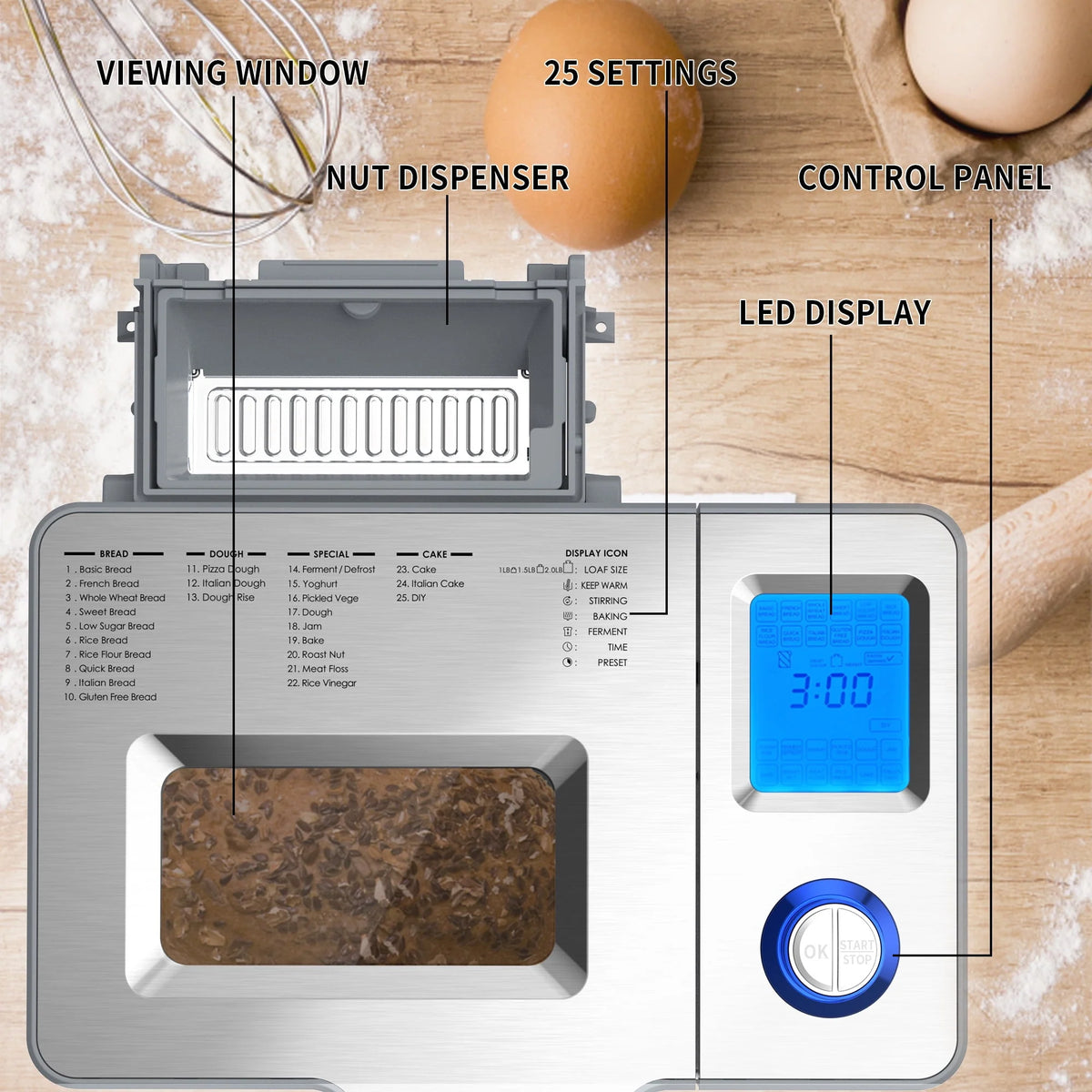 25 in 1 Stainless Steel Bread Maker H65015