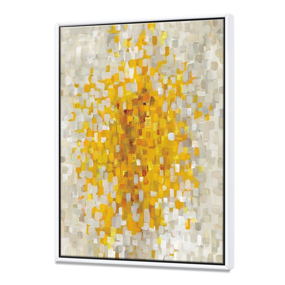 Glam Yellow Explosion Blocks Framed Canvas Y64718