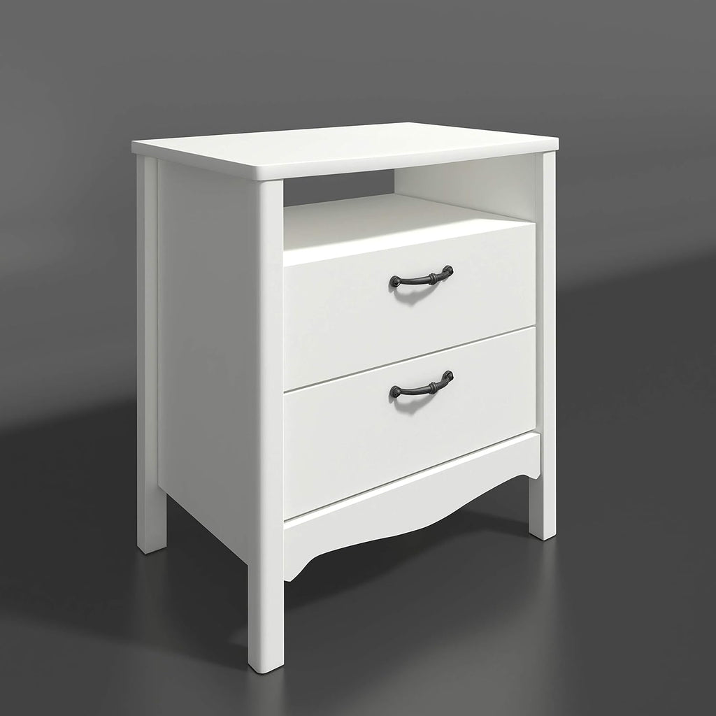White 2 Drawer Nightstand T699