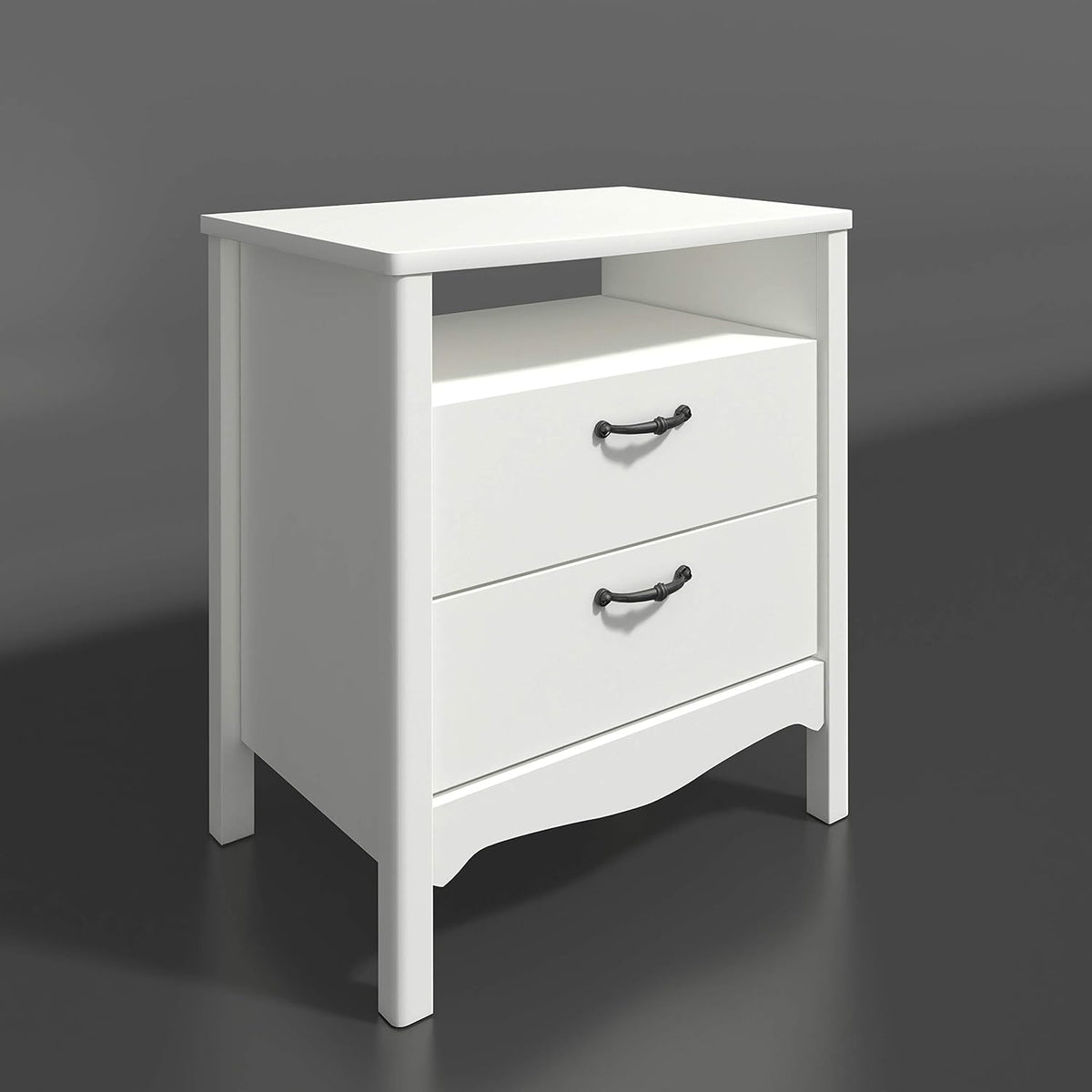 White 2 Drawer Nightstand T699