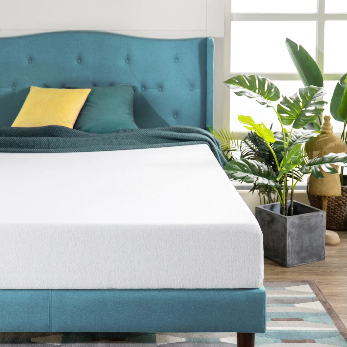 8 Green Tea Memory Foam Short Queen Mattress F8586