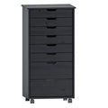 8 Drawer Rolling Storage Chest Black T356