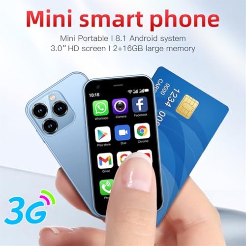 3.0 Inch Mini Smartphone 2GB 16GB Quad Core Android Dual Sim Light Blue T873