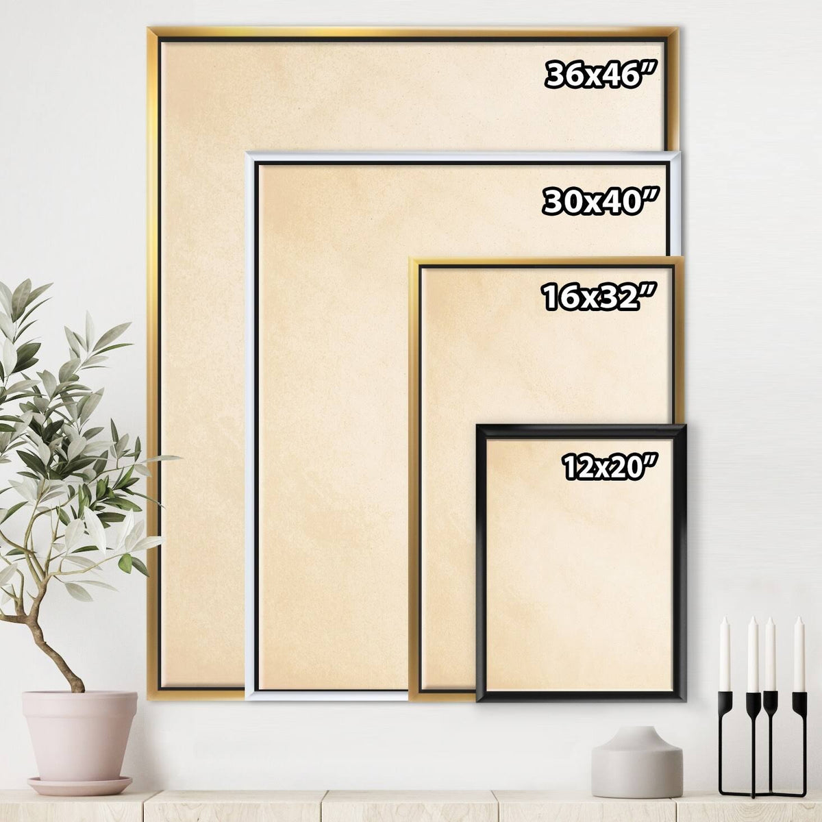 Glam Yellow Explosion Blocks Framed Canvas Y64718