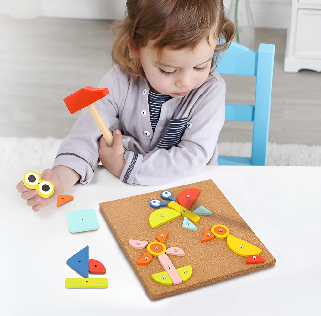 82pcs Wooden Hammer and Nails Pounding Toy F824968