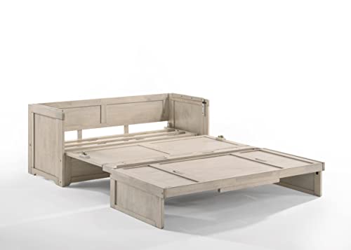 Rural Grey Twin XL Murphy Cabinet Bed with 6" Gel Memory Foam Mattress O801494