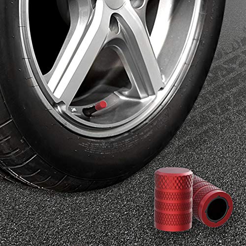 Black Anodized Aluminum Tire Valve Stem Caps, 4 pcs S43469