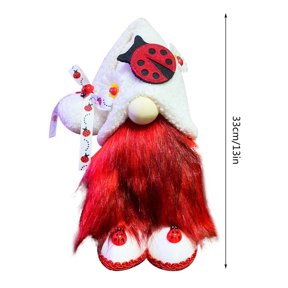 Ladybugs Daisy Gnome Holiday Ornament Doll Decorations F13602