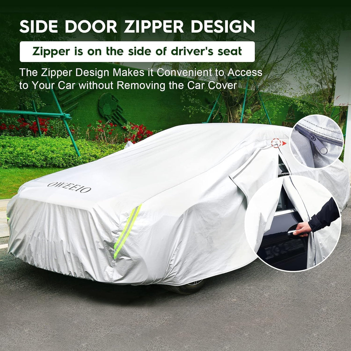 6 Layers Waterproof All Weather Car Cover with Zipper X56764