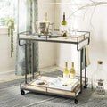 Rustic Oak/White Bar Cart M7255
