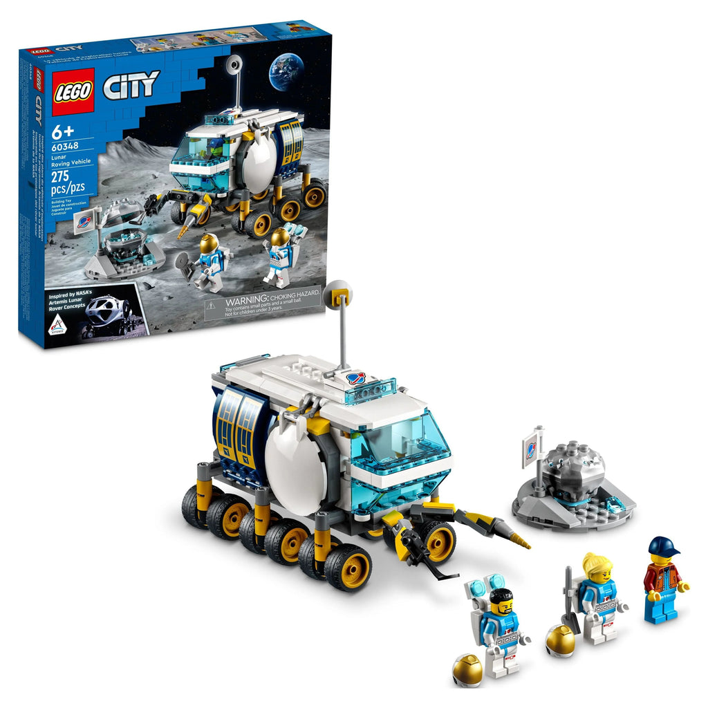 Lunar Roving Vehicle Outer Space Toy with 3 Astronaut Minifigures B532695