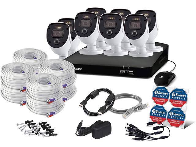 8 Channel 8 Cameras Wired Surveillance DVR Cctv 1080p Full HD 1TB Hdd Color Night Vision Security Camera System L28838