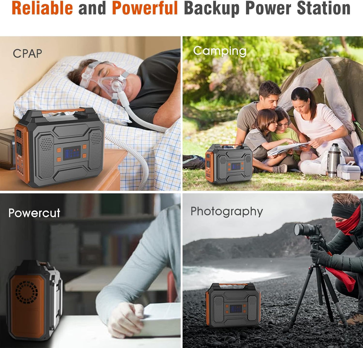 Portable Power Station 300W 280Wh 75000mAh Lithium Battery Backup Power Source with Flashlight D275664