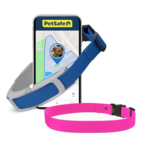GPS Dog Collar with App, Waterproof Rechargeable (Blue, Grey) C539888