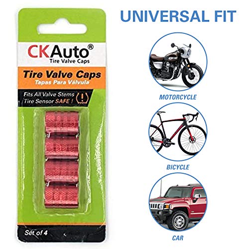 Black Anodized Aluminum Tire Valve Stem Caps, 4 pcs S43469
