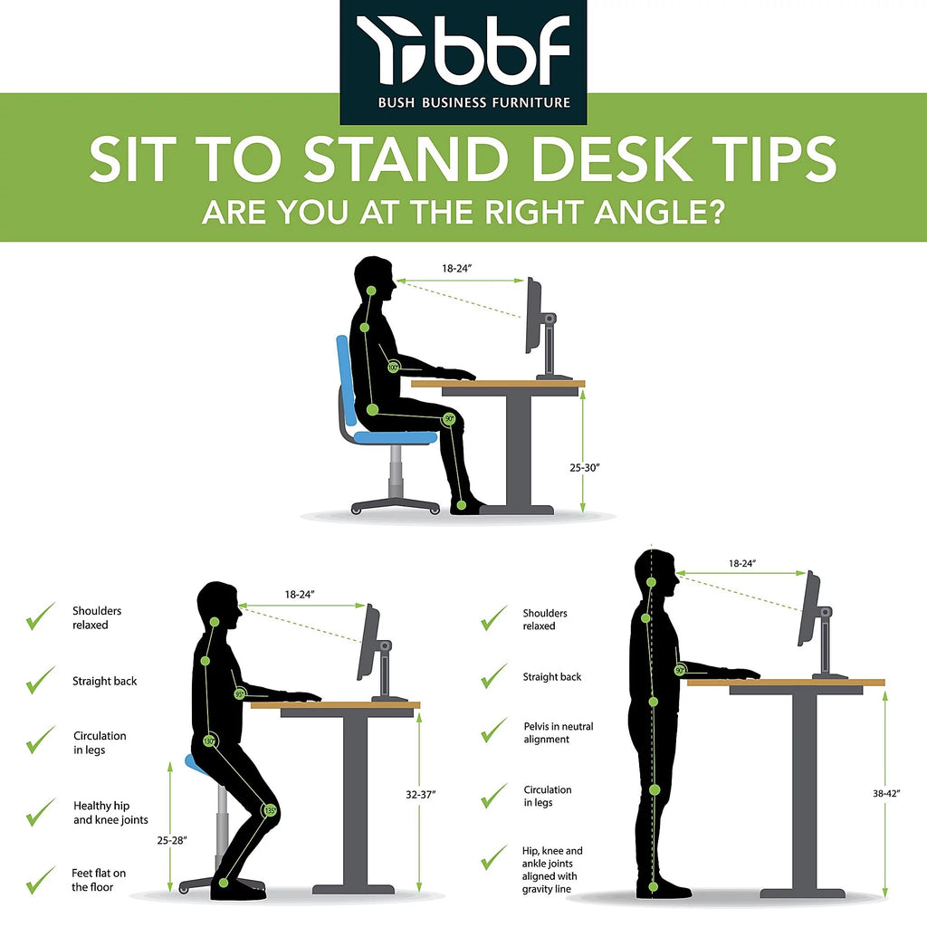 72W x 30D Adjustable Desk in Modern Hickory R855659