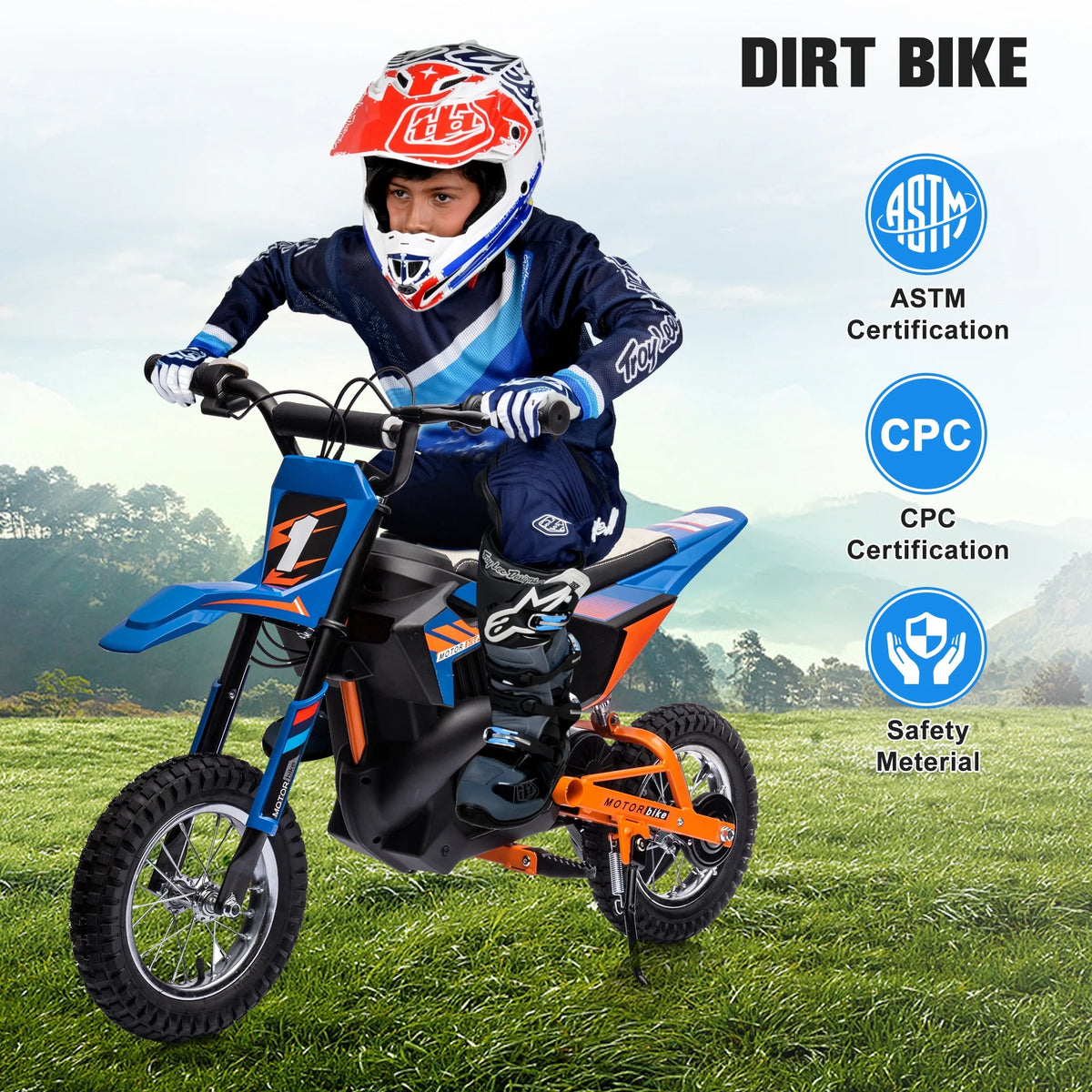 24V Electric Dirt Bike Ride On Motorcycle Toy, Blue K23851