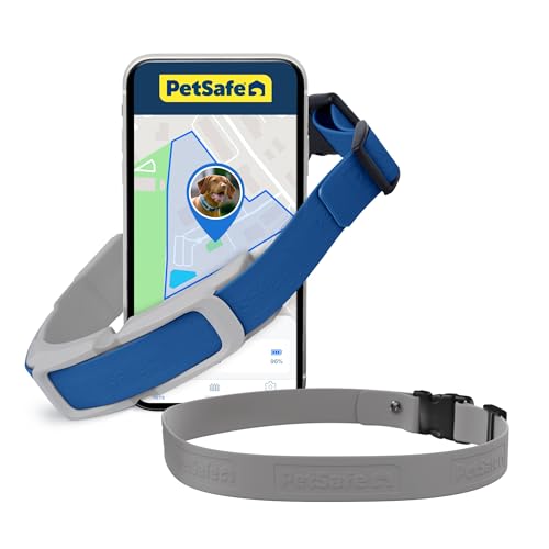 GPS Dog Collar with App, Waterproof Rechargeable (Blue, Grey) C539888