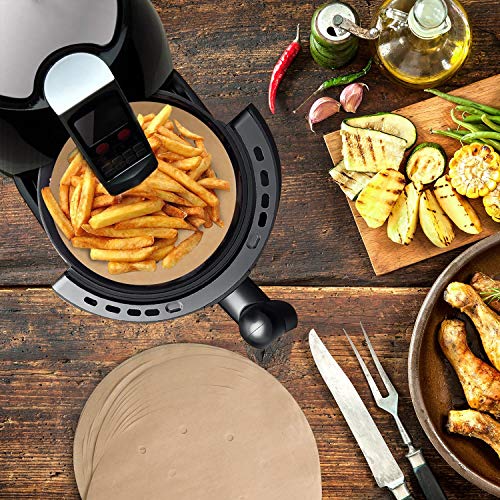 100pcs Non-stick Perforated Parchment Paper Air Fryer Liners R714
