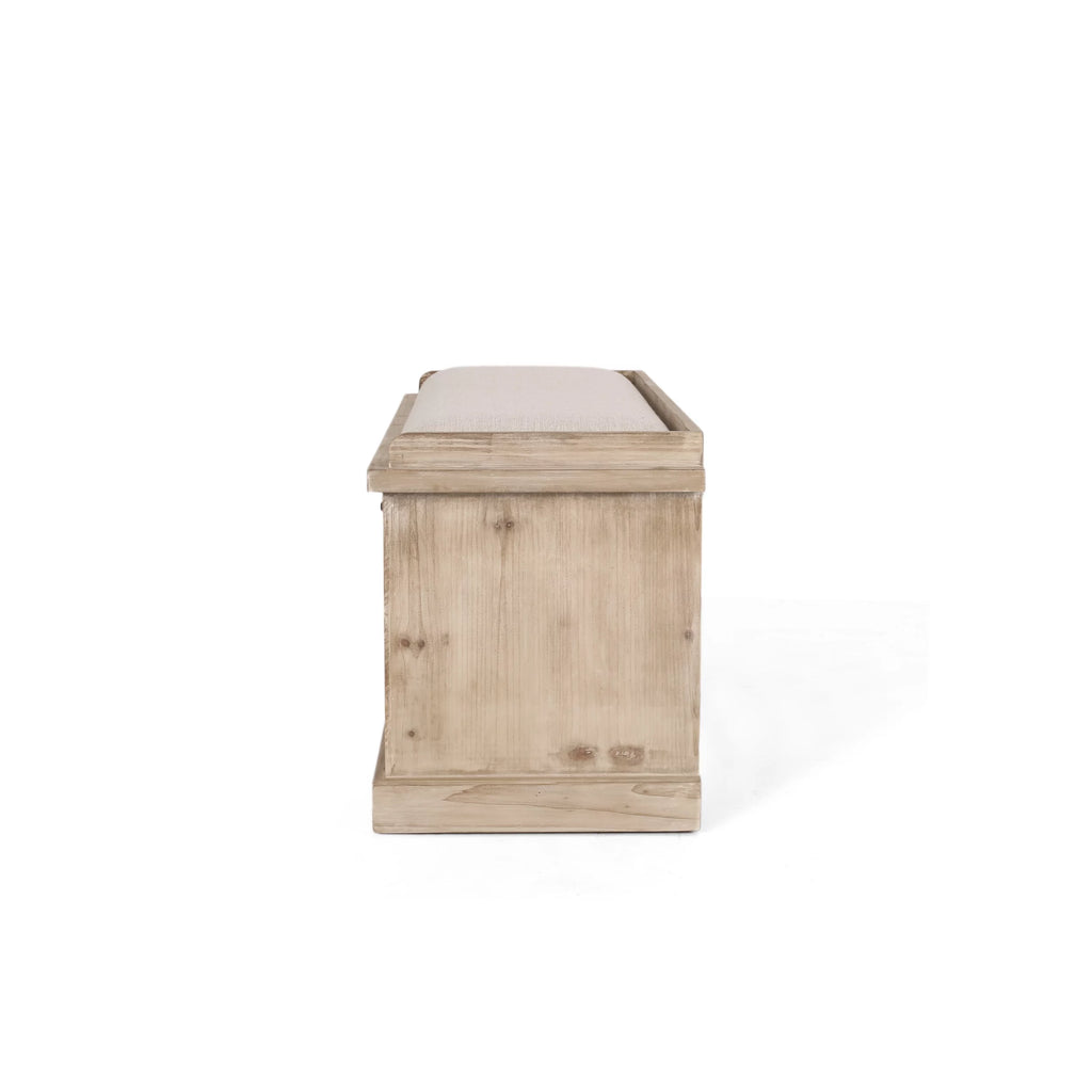 Rustic Storage Bench with Cushion P337