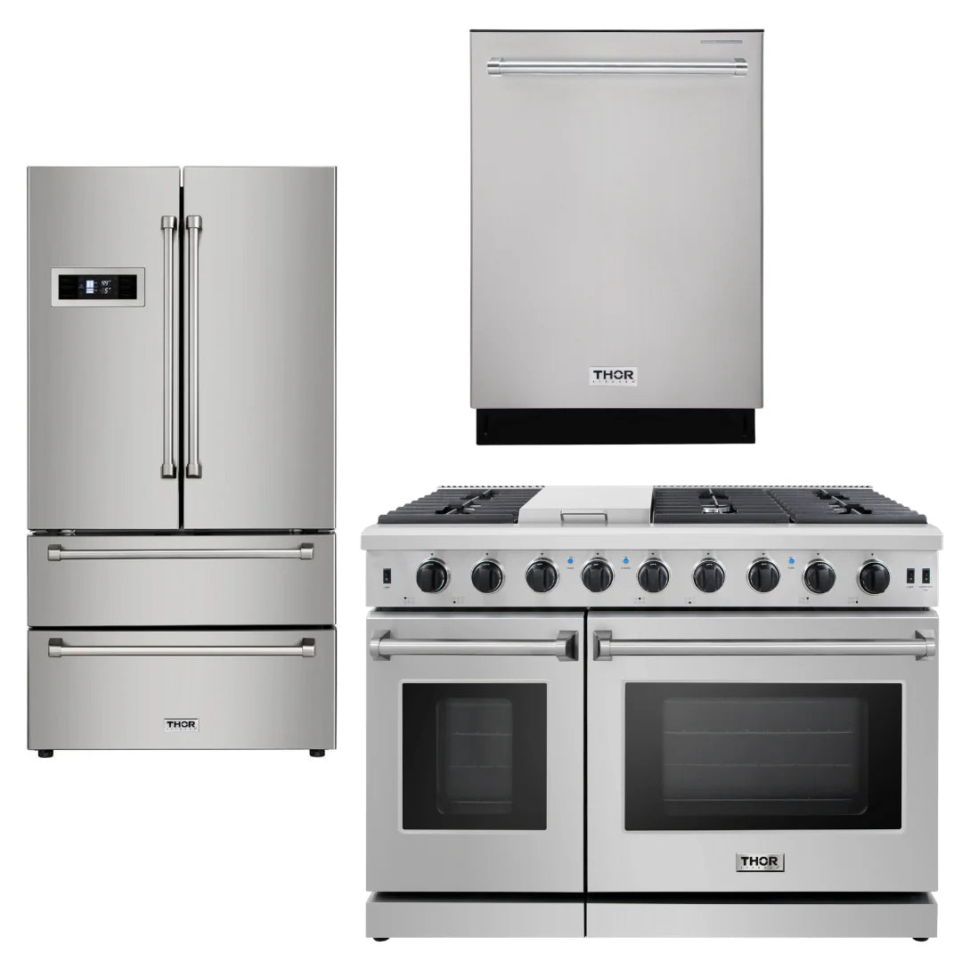 48 in. Gas Range, Dishwasher, Refrigerator Stainless Steel C4629