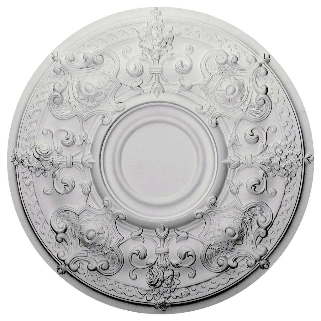 28 1/8x22OD x 1 3/4x22P Hand-Painted Cherry Ceiling Medallion W343