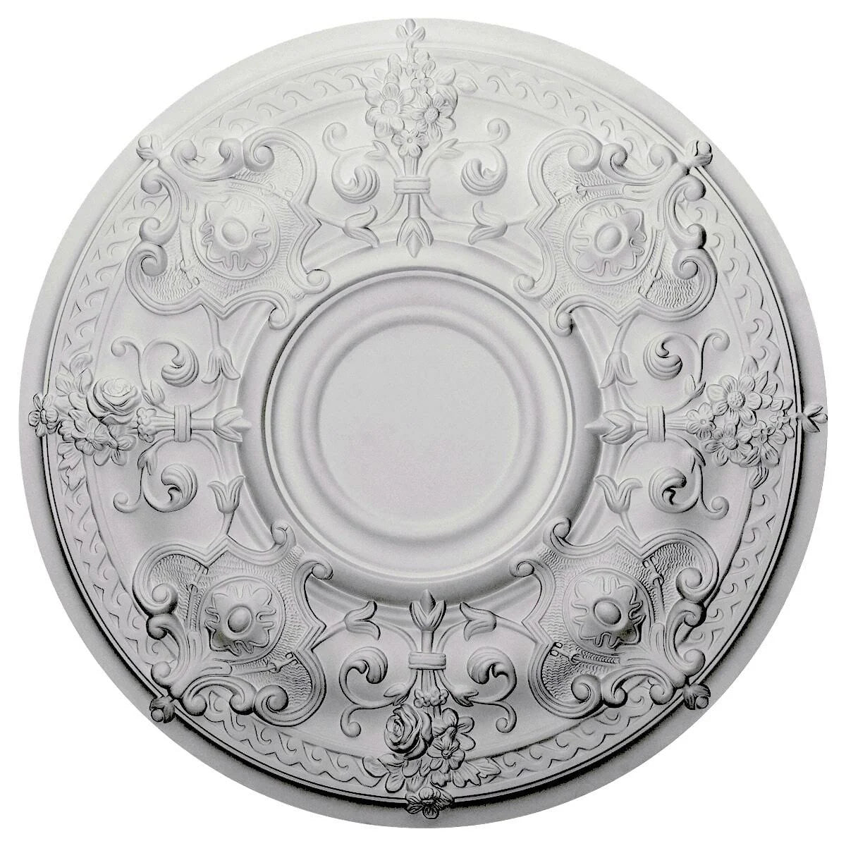 28 1/8x22OD x 1 3/4x22P Hand-Painted Cherry Ceiling Medallion W343