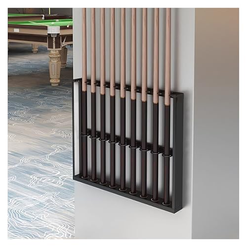 Wall Mount Metal Pool Cue Rack with Double Layer U-Shaped Slots C136058