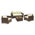 Modular Wicker Conversation Set with Loveseat V4285