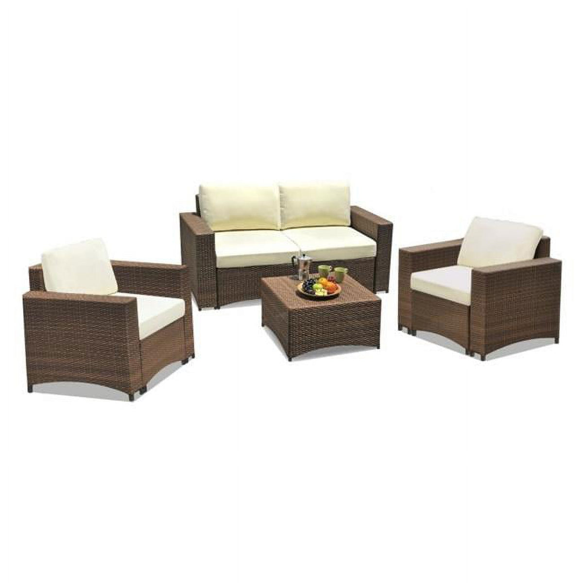 Modular Wicker Conversation Set with Loveseat V4285