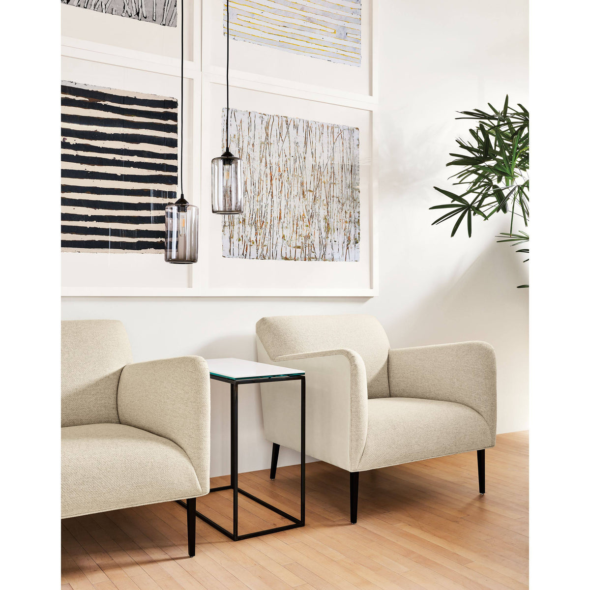 White Venatino Marble Top End Table G851960