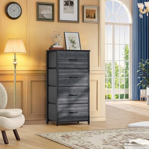4 Drawer Fabric Dresser with Wooden Top K93132