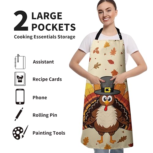 Snowman Cardinal Birds Christmas Kitchen Apron with Adjustable Strap and Two Pockets X695286